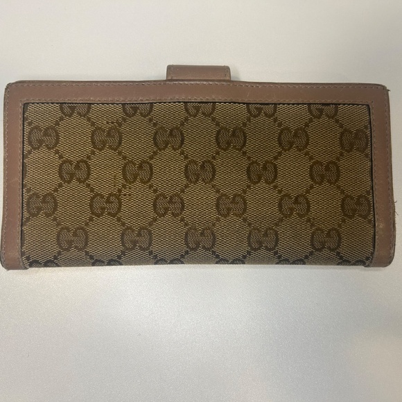 Gucci Women’s Long Wallet – Classic Monogram Canvas with Leather Trim - Picture 2 of 4